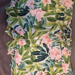 Tommy Bahama Floral Linen Shorts in Green & Coral